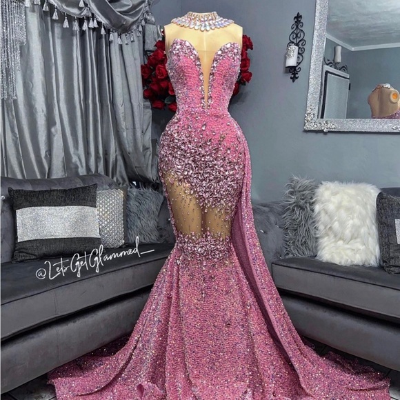 Elegant Pink Evening Gown